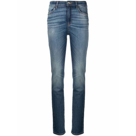 Emporio Armani, Slim-fit Jeans Blauw, Dames, Maat:W28,stretch,print