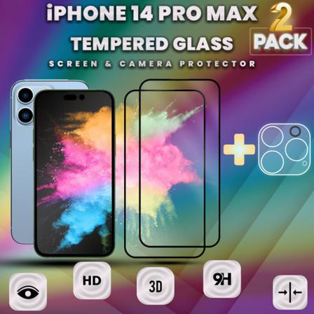 2-pack Iphone 14 Pro Max- Skärmskydd & Linsskydd- Härdat Glas 9h