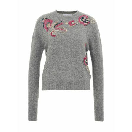 Kaos Round-neck Strik Grå, Dame Striktrøjer