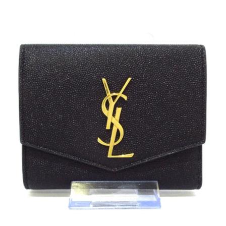 Saint Laurent Vintage, Pre-owned Leather Wallets Zwart, Dames, Maat:ONE Size