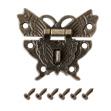 Retro Vintage sommerfuglelås til træ smykkeskrin til etui lås pude