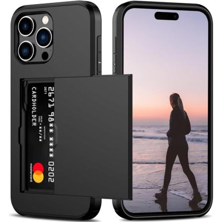 iPhone 13 Pro Max - Skal Stöttåligt Kortplats Svart Black