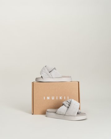 INUIKII SOFT CROSSED SUEDE Gris Chaussures Fille - Kids Brand Store