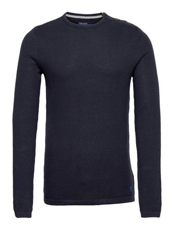 Bhlarkhill Crew Neck Pullover Strikkegenser M. Rund Krage Blå Blend