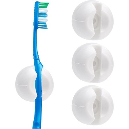 4 stk. tandbørsteholder med sugekop, vægmonteret tandbørstekrog-stikholder, multifunktionel vægopbevaringskrog til tandbørste