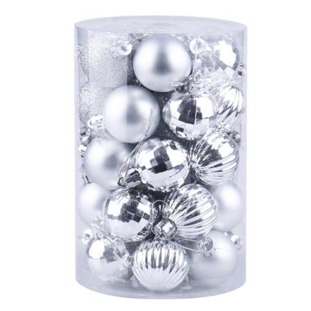 34 ST Julkulor Ornament Set 4cm/1.57in silvery