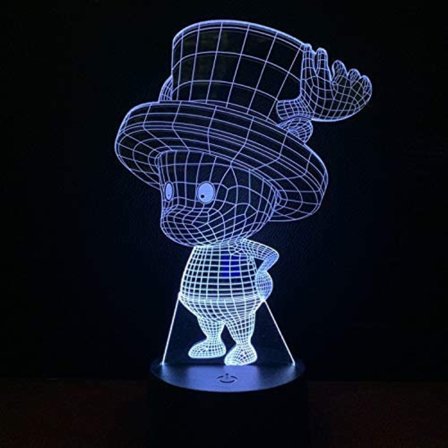 One Piece Luffy 3D Illuusio Yövalo Lamppu Älykäs Kosketus, RG