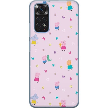 Kompatibel Mobilcover til Xiaomi Redmi Note 11 Mor Gris med baby elskende Peppa Pig illustration i bløde farver til børnemotiver