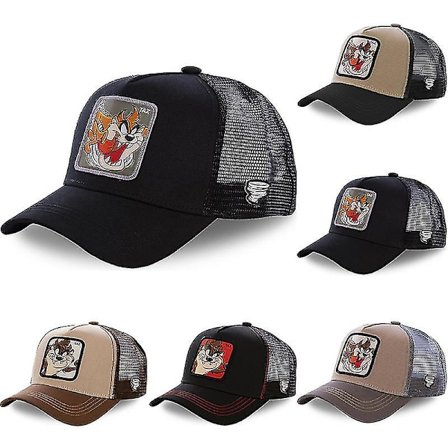 Trucker Cap Unisex Mens Sports Baseball Mesh Taz Hat Running Breathable Summer Cap(TAZ KhakiBlack02)