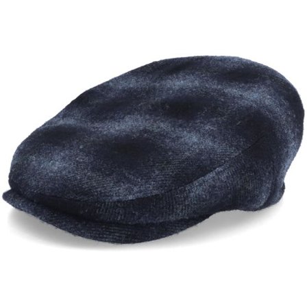 Stetson - Blå earflap Keps - Kent Ef Wool Check Navy Earflap Flat Cap @ Hatstore