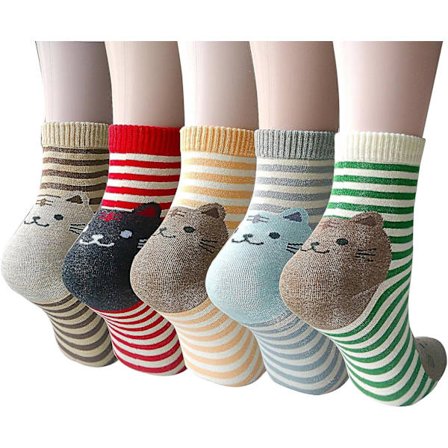 5 paria naisten kissa-koirasukkia - Uutuus eläinsukat talven lämpimät hauskat sukat