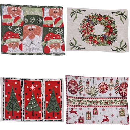 Juldukar, Juldekorationer för Matbord, Tvättsbara Bordstabletter för Jul och Familjesammankomster (4-pack)