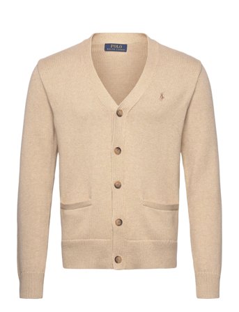 Polo Ralph Lauren Cotton V-Neck Cardigan - Beige - XL