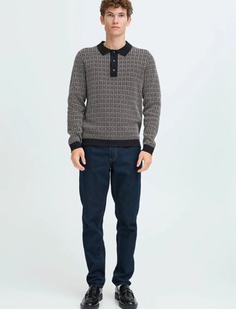 Casual Friday Cfwik Jaquard Knit - Black - XXL