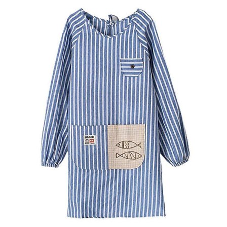 Køkkenoveralls, fedt-afvisende langærmet forklæde med ærmer (tilfældig farve)