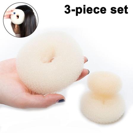 3 kappaleen pakkaus naisten hiusdonitsin muotoilijoita solmurenkaan nutturatyyny