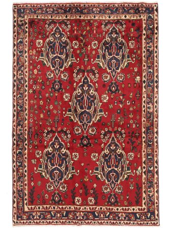 Hand Knotted Persian Afshar Rug 167X254 Dark Red/Black