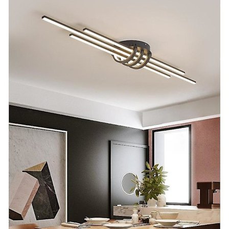 80 cm LED-kattovalaisin, geometrinen muotoilu, musta ja valkoinen, minimalistinen