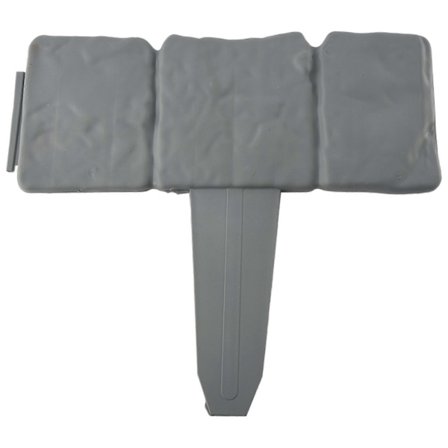 12 stk. Grå havehegnskant Brostens-effekt Plastik Plænekant Plantebord Dekorationer Flo