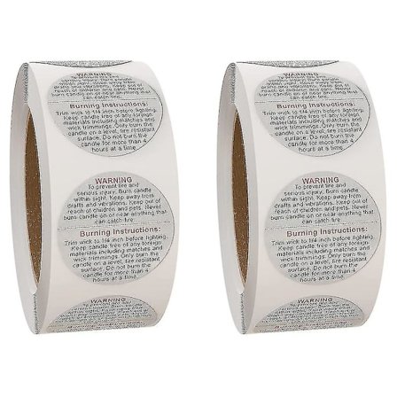 1000 stk. stearinlys advarselsetiketter 1,5 tommer vandtætte stearinlys sikkerhedsetiketter til diy stearinlys krukker stick-mxbc