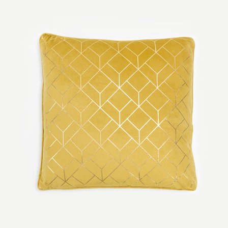 Fløjlsguldpude 45x45cm – Elegant indretningsdetaljer