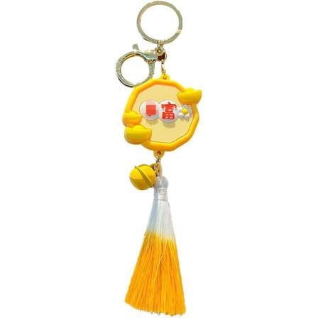 Flickor Kvinnor Vacker Elegant Blomma Bästa Önskemål Lycklig Tassel Nyckelring Nytt År Jul Presentpåse Hänge Nyckelring