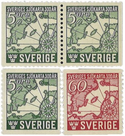 Sverige 1944 - AFA 310-311 + 310Cv + 310Ch - Postfrisk