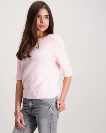 LMTD NLFLODET SS SHORT KNIT Różowy Swetry Dziewczyna - Kids Brand Store