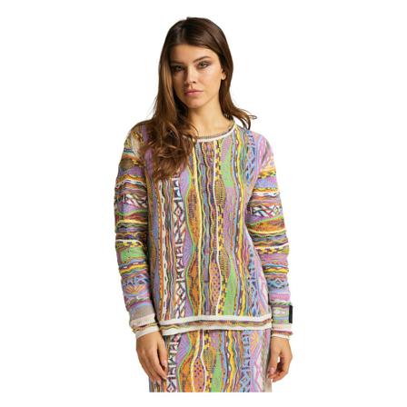 Carlo Colucci Jacquard Pullover Cutri Hvid, Dame