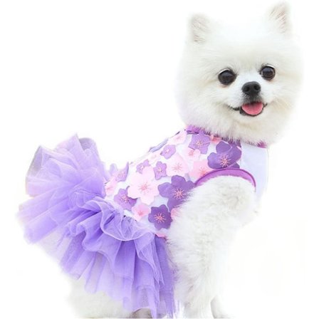 Hundklänning, söt sommarklänning för flickvalp, liten flickhundklänning, blommig solklänning, valp kjol kattklänning (M storlek)