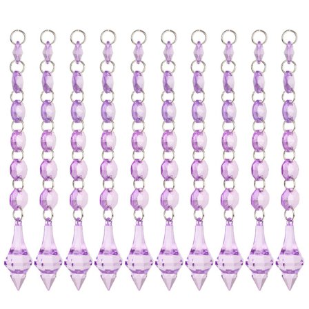 Violetit 10 kpl 6+1 Akryylitimantteja Hääkoristeluun Kristallihelmiä Ripustuskoristeita