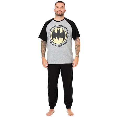 Batman Herr Logotyp Lång Pyjamas Set S Grå/Svart Grey/Black S