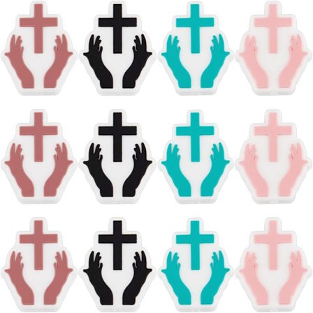 12 stykke søte hender silikonperler Mini Belief Spacer Beads