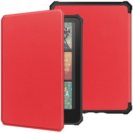Amazon Kindle Paperwhite (2024) Case Vegan Leather and Flexible E-Reader Cover Auto Wake / Sleep - Red