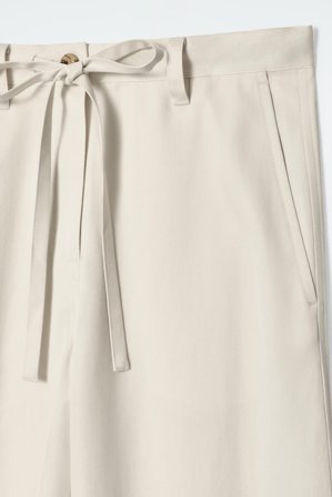 COS Women's Pantaloni A Gamba Larga Con Lacci in Beige