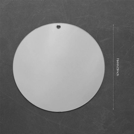 50 stk. 3-tommers akryl-emner med hull, transparent sirkelpynt, klar rund akryl julepynt