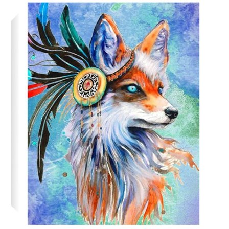 Diamantmålning Färgglad Räv DIY Vuxna och Barn 5D Diamantmålning Kit Full Borr Konst Hantverk Kit Digital Primär Heminredning 12x16 Tum
