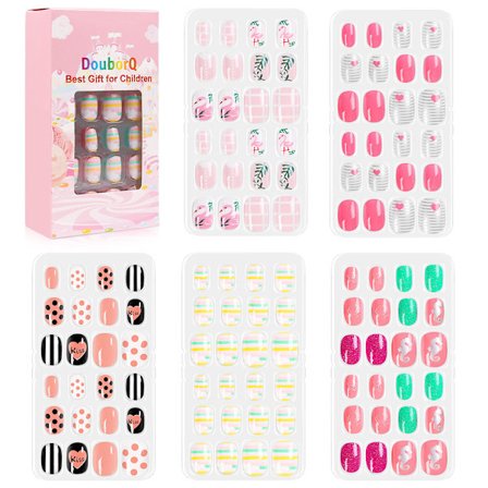 120 stk/sett Barn søte løsnegler Komplett DIY Nail Art