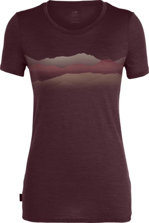 Icebreaker Women's Spector Short Sleeve Crewe Misty Horizon Women short-sleeved sweaters Red S