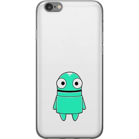 Kompatibelt Mobildeksel til Apple Apple iPhone 6 Turkise tegneseriefigur med store øyne og en lykkelig personlighet i enkel illustrasjon