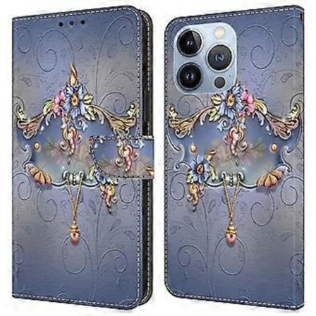 För iPhone 16 Pro Max Fodral PU Läder Plånbok Flipskydd med Stående Funktion (Stil E)