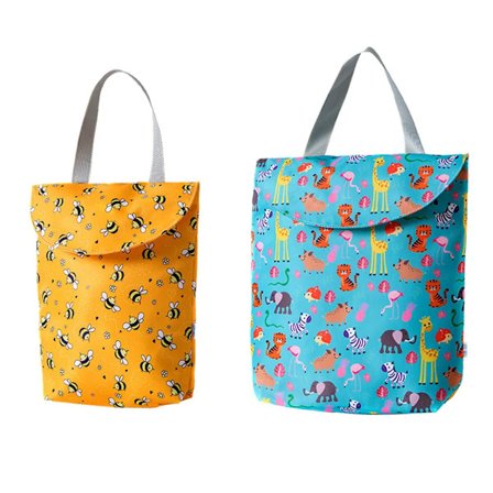 Gjenbrukbar hengende våt/tørr bleiepose, badesekk, yogaveske (2-pakning, forskjellige størrelser), (Stil 3)