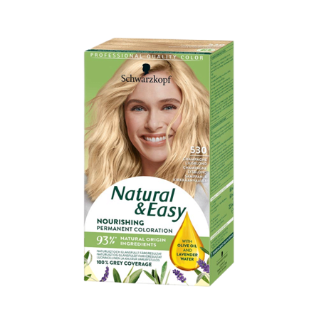 Schwarzkopf Natural & Easy 530 Champagne Ljusblond Hårfärg Unisex Beige 142,5 ML
