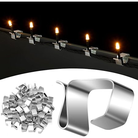 Julelys takrenner kroker, metall takrenne kroker kompatible med Fairy Lights, ferie lys tak kroker Jule lys klips lys hengere -ES