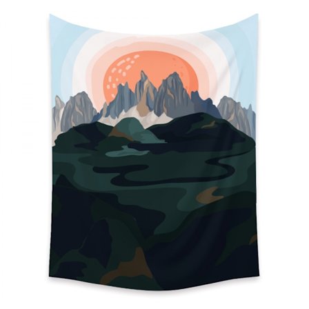 Wekity Mountains Tapestry Estetisk Kunst Hjem Bakgrunn Stoff Dekor Gave Tapestry for Stue Soverom Decor (3, 51 X 59 tommer)