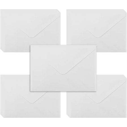 50 stk. 17 * 12 cm Klassisk Kuvert med Klap, B6 Kuverter, Kuvert til Små Dele, til Gave, Lykønskningskort (Kort ikke Inkluderet) hvid