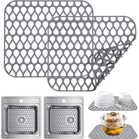 PCS Silikon Diskho Matta, Värmebeständig, Halkfri Diskho Matta (Grå, 34.5x30cm)