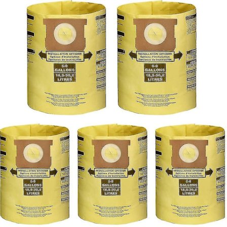 5 st dammsugarpåsar kompatibla med Shopvac 5-8 gallons dammsugare