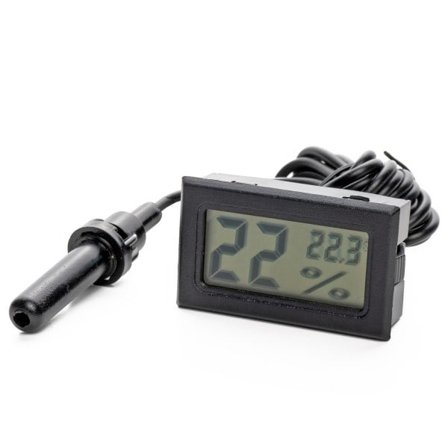 Hygrometer & Termometer - Måler fuktighet & temperatur Svart
