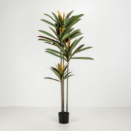 Kunstigt træ i sort potte, 180 cm PVC grøn